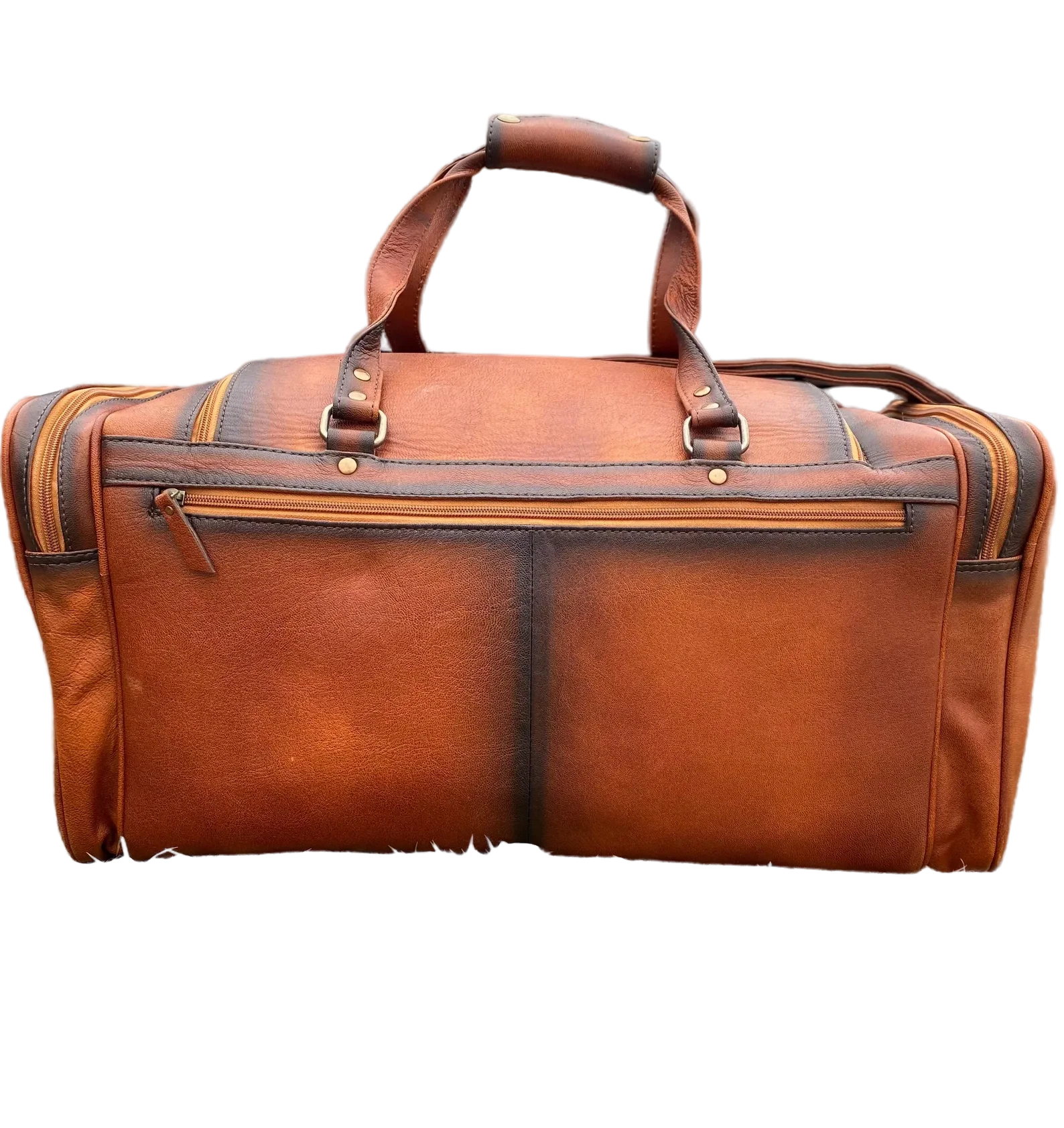 Western-Style Classic Tooled Leather Duffle Bag